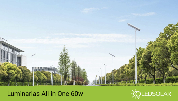 Compra luminaria All in One 60w en Led Solar, la mejor calidad en iluminación