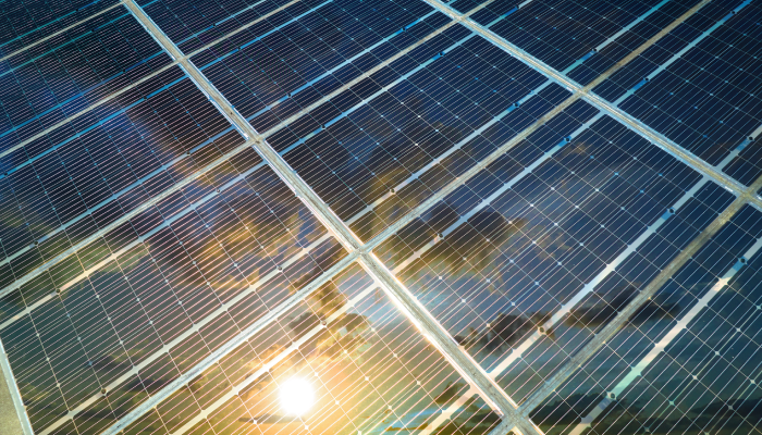 Fotografía cenital de paneles solares